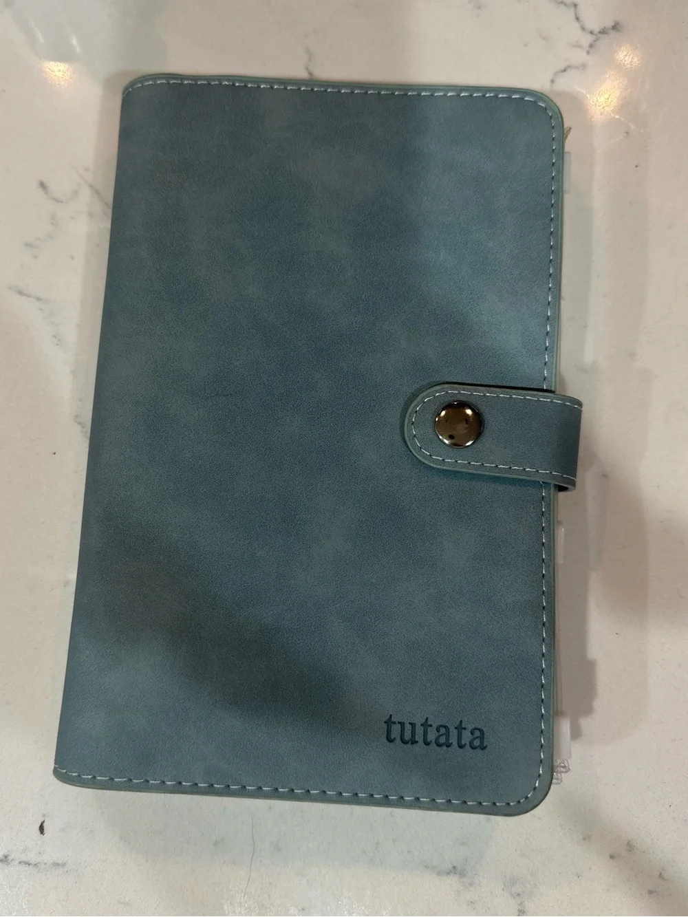 Blue Tablet Folio Case with Snap Closure and 12 ziploc envelopes